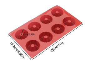Molde silicona 8 donas rayadas